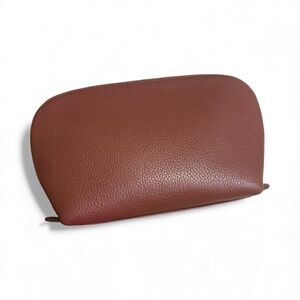 Cuyana burgandy leather cosmetic clutch bag